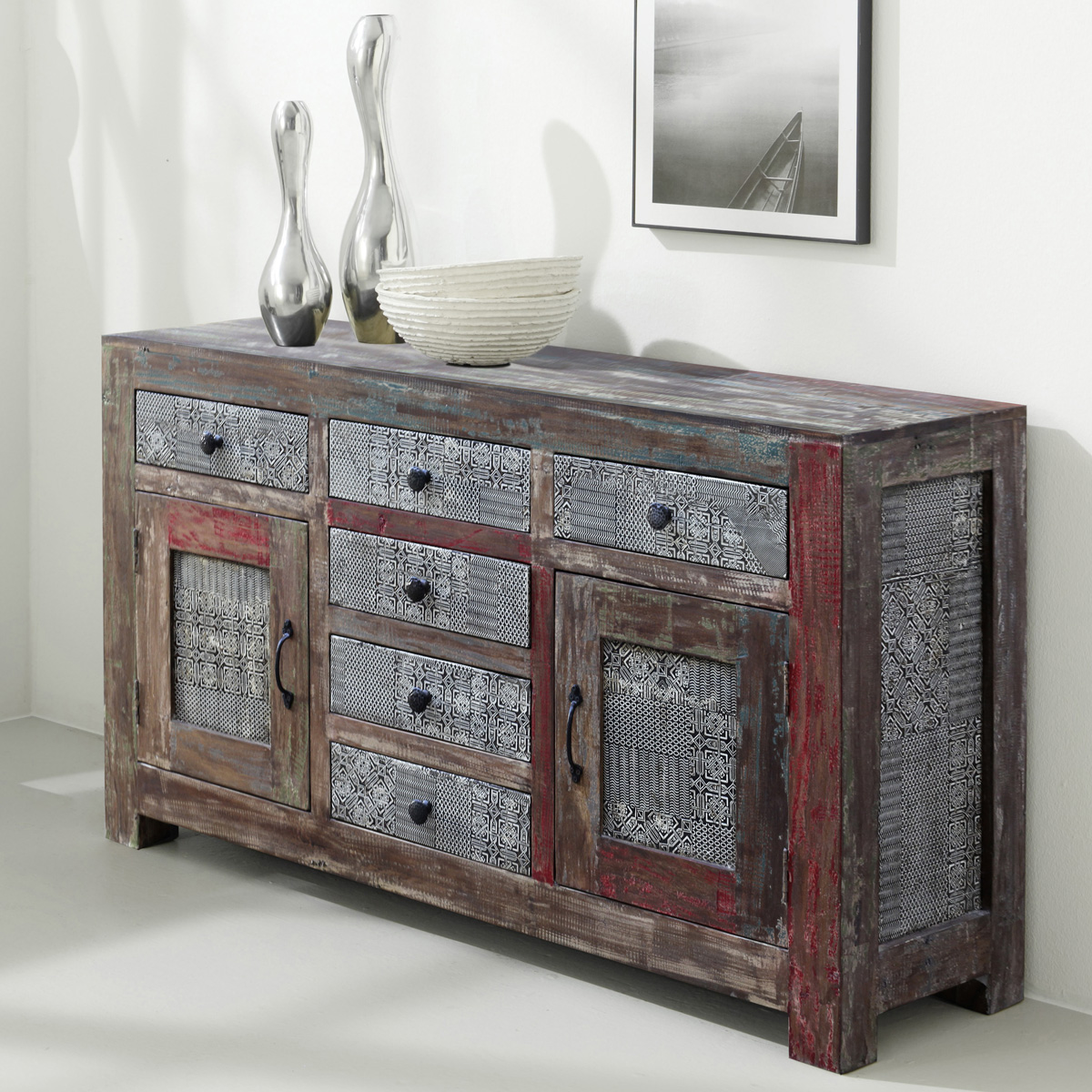 SIDEBOARD GOA 3501HI Massivholz Mango Vintage von Wolf